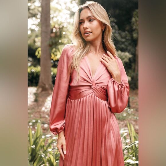 Petal & Pup Noelle Twist front pleated midi dress XS NEW $98 - Picture 5 of 11